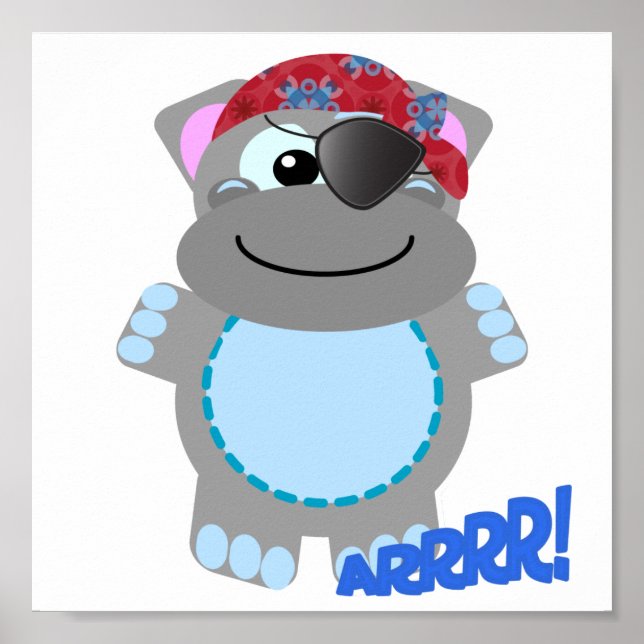 Cute Goofkins hippo pirate Poster (Front)