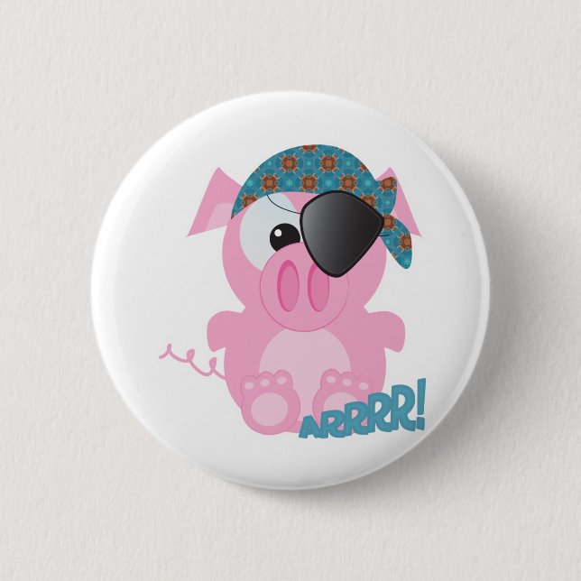 Cute Goofkins piggy pirate 2 Inch Round Button (Front)