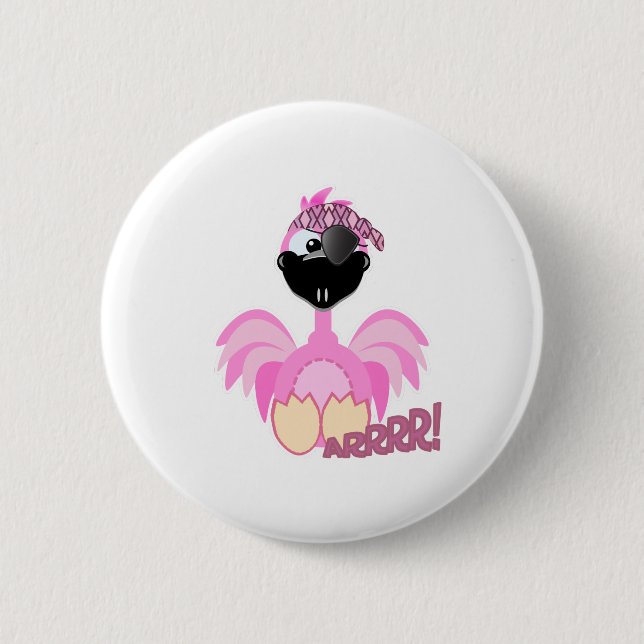 Cute Goofkins pirate flamingo 2 Inch Round Button (Front)