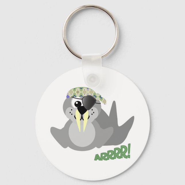 Cute Goofkins pirate walrus Keychain (Front)