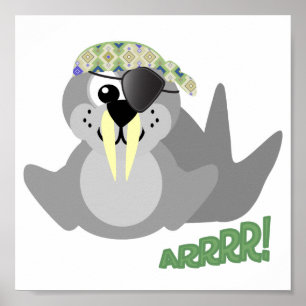 Cute Goofkins pirate walrus Poster
