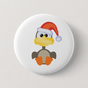 Cute Goofkins Xmas goose santa 2 Inch Round Button