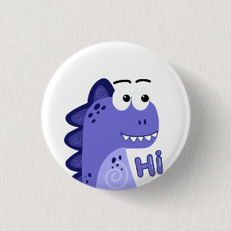 Cute Goofy Little Dino 1 Inch Round Button