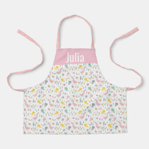 Cute goose and goslings in pastel colors apron