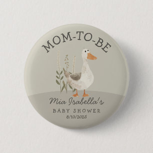 Cute Goose Baby Shower Mom To Be Button