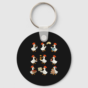 Cute Goose Baking Funny Baker Goose Chef Pastry Ba Keychain
