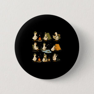 Cute goose camping funny outdoor lovers camping 2 inch round button