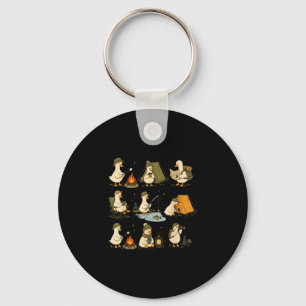 Cute goose camping funny outdoor lovers camping keychain