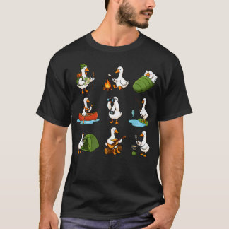 Cute Goose Camping Outdoor Adventure Activities T-Shirt