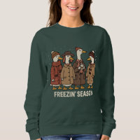 Cute Goose Freezin' Season Winter Cozy Fall Duck 
