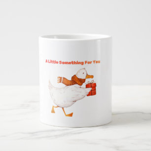 Cute Goose Holding Gift Christmas Coffee Mug