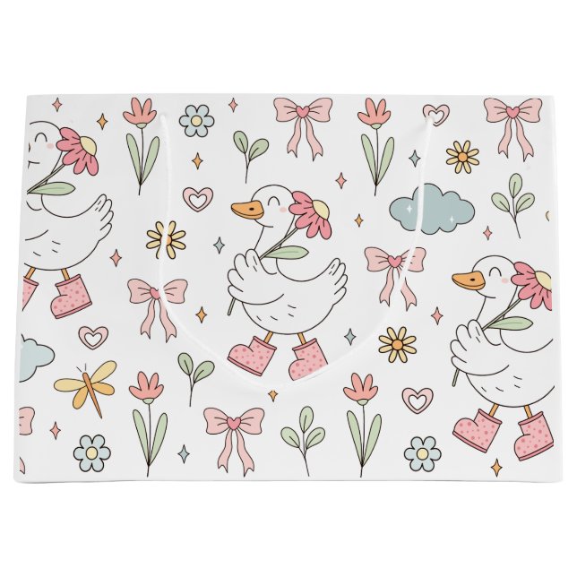 Cute Goose Large Gift Bag (Front)