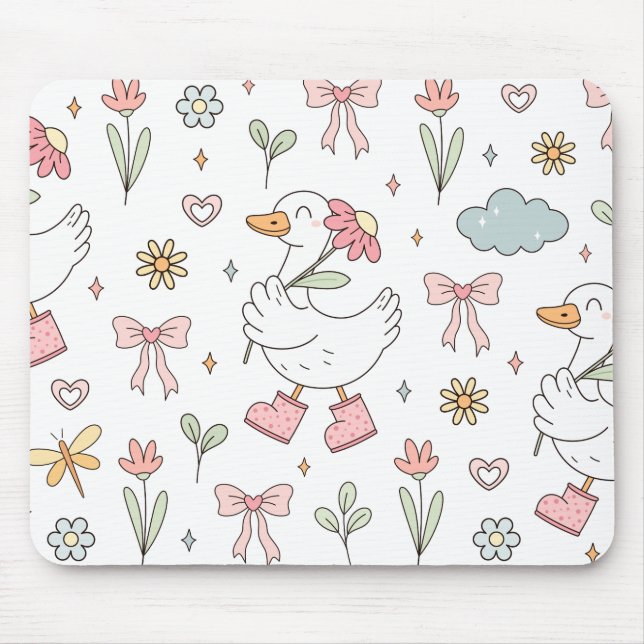 Cute Goose Mouse Pad (Front)