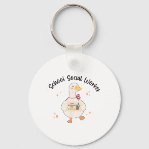 Cute Goose Social Worker Case Manager Apparel Ment Keychain