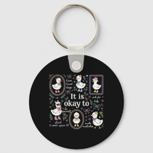 Cute Goose To Mental Health Awareness Motivational Keychain