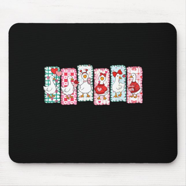 Cute Goose Valentine Coquette,duck Funny Gift Tee  Mouse Pad (Front)