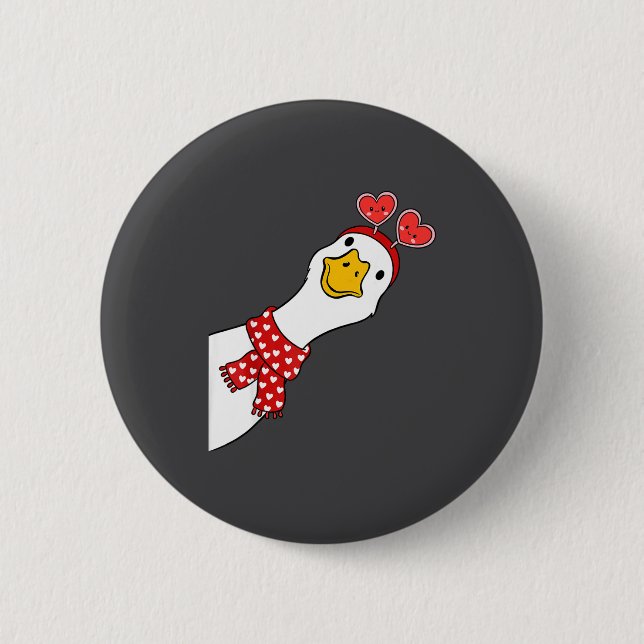 Cute Goose Xoxo Be Mine Happy Valentine's Day Wome 2 Inch Round Button (Front)