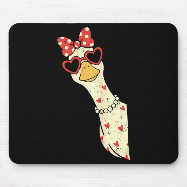 Cute Goose Xoxo Be Mine Happy Valentine's Day Wome Mouse Pad (Front)