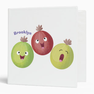 Cute gooseberry trio singing cartoon binder