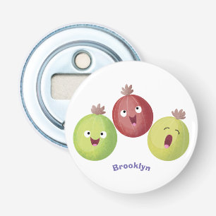 Cute gooseberry trio singing cartoon bottle opener