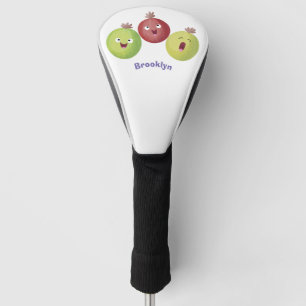 Cute gooseberry trio singing cartoon golf head cover