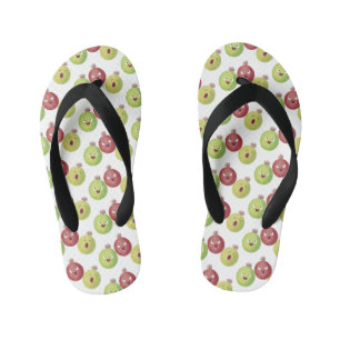 Cute gooseberry trio singing cartoon kid's flip flops