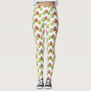 Cute gooseberry trio singing cartoon leggings