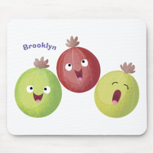 Cute gooseberry trio singing cartoon mouse pad