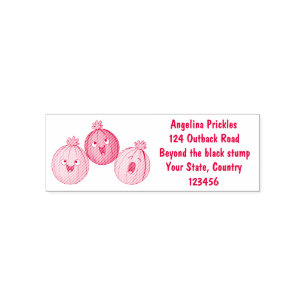 Cute gooseberry trio singing cartoon self-inking stamp