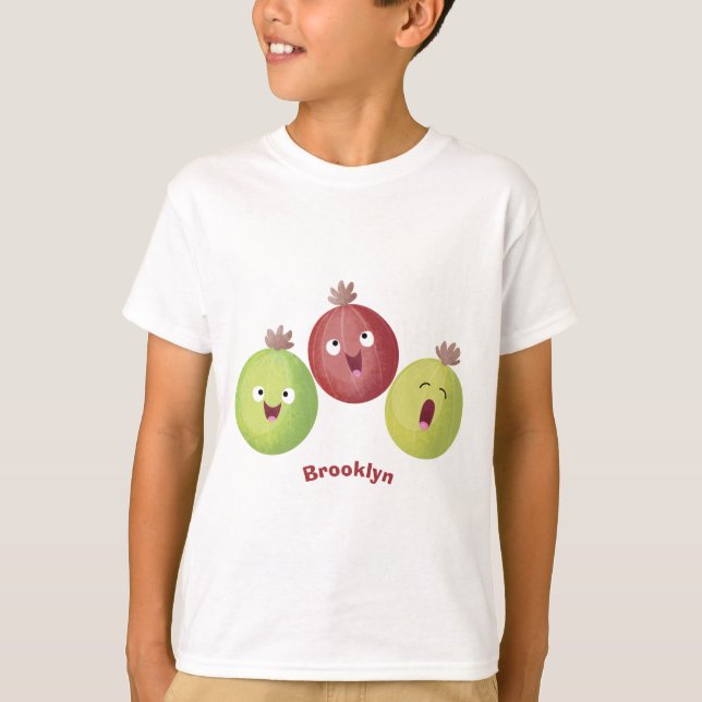 Cute gooseberry trio singing cartoon T-Shirt (Front)