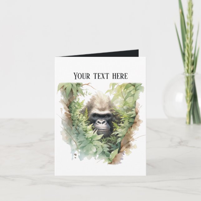 Cute gorilla add text any purpose card (Front)