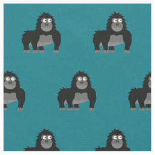 Cute Gorilla Kid Baby Nursery Teal Ape Fabric