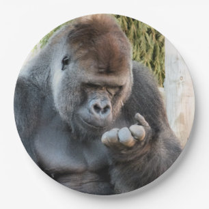 CUTE GORILLA PAPER PLATE