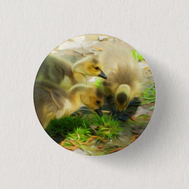 Cute Gosling 1 Inch Round Button (Front)