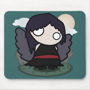 Cute Goth Angel Mouse Pad