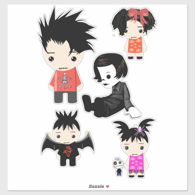 Cute Goth Children Boys girls Clip art  (Sheet)