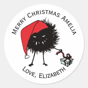 Cute Goth Christmas Holiday Wrapping Label