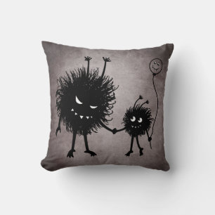 Cute Goth Family Mother And Child Throw Pillow