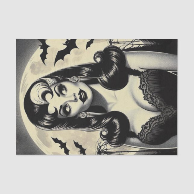 Cute Goth Girl Tissue Paper (Front)