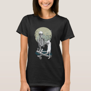 Cute Goth Halloween Skeleton Cat Skull Kitty Women T-Shirt