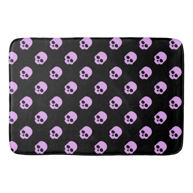 Cute Goth Pink Skulls Bath Mat (Front)