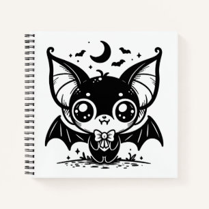 Cute Goth Vampire Bat Spooky Kawaii Notebook