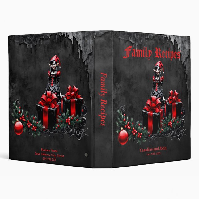 Cute Gothic Christmas Elf.  Binder (Background)