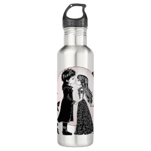 Cute Gothic Emo Kids Kiss Valentine's Day 710 Ml Water Bottle