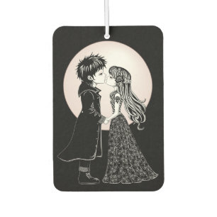 Cute Gothic Emo Kids Kiss Valentine's Day Air Freshener