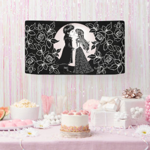 Cute Gothic Emo Kids Kiss Valentine's Day  Banner