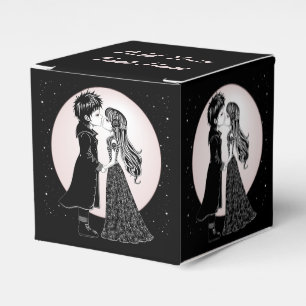 Cute Gothic Emo Kids Kiss Valentine's Day  Favor Box