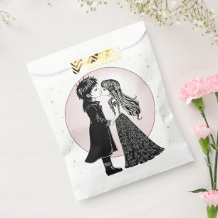 Cute Gothic Emo Kids Kiss Valentine's Day  Favour Bag