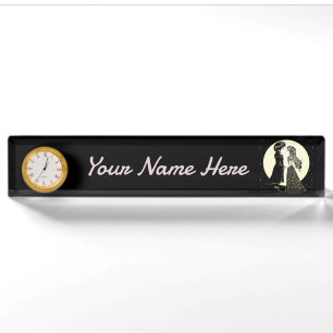 Cute Gothic Emo Kids Kiss Valentine's Day  Nameplate