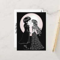 Cute Gothic Emo Kids Kiss Valentine's Day